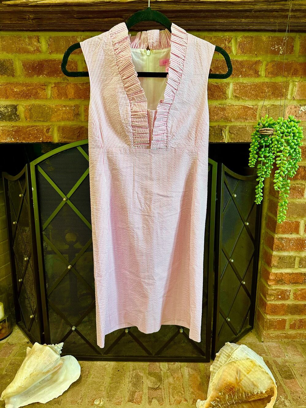 Lilly Pulitzer Sleeveless Dress Pink White Striped Casual Women’s Size 0